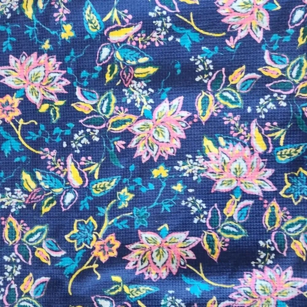 Sundance Floral Thermal Long Sleeve Top, Blue/Pink, Size M - Picture 3 of 7